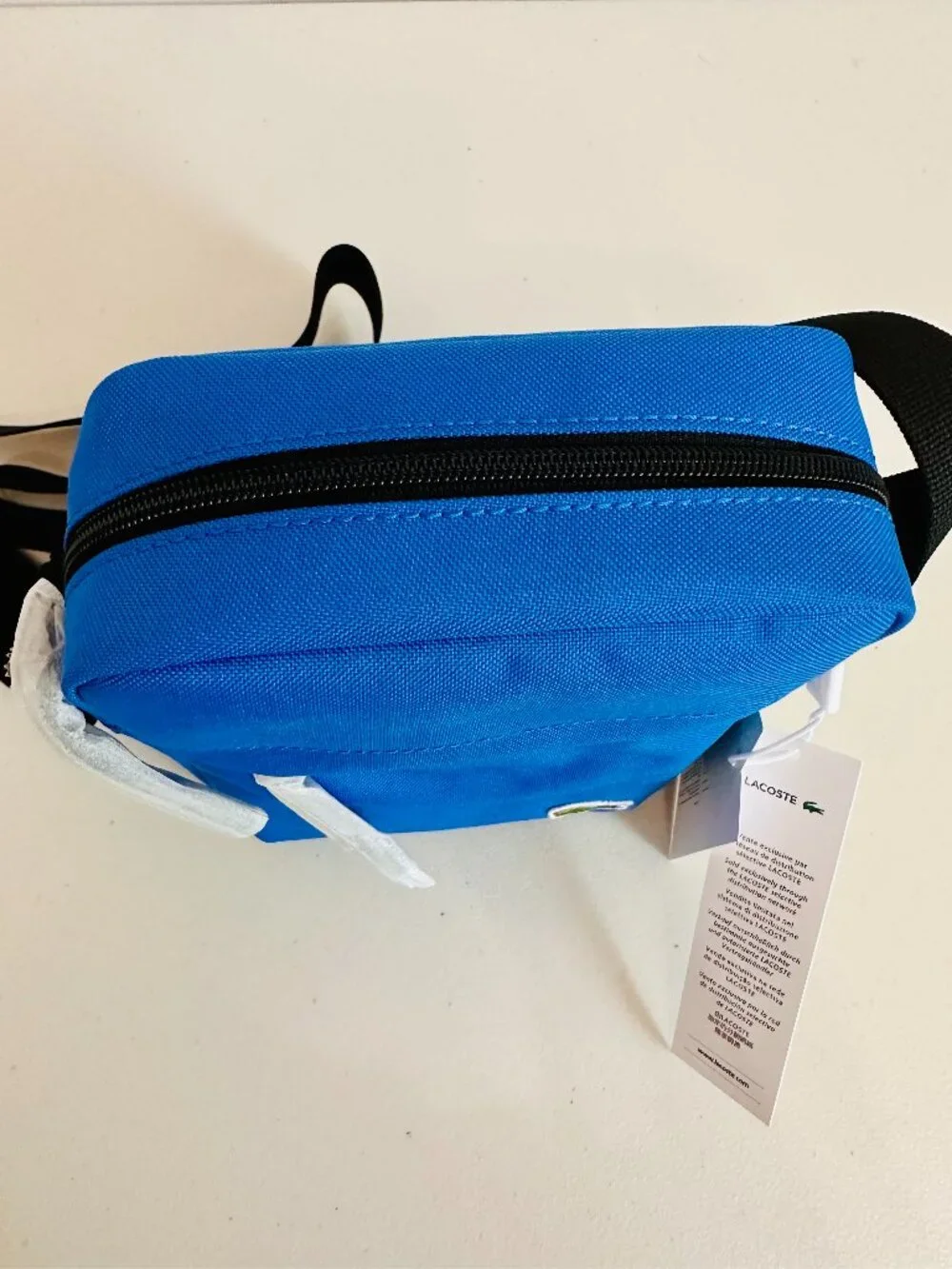 LACOSTE NEOCROC HILO BLUE VERTICAL CAMERA CROSSBODY BAG UNISEX